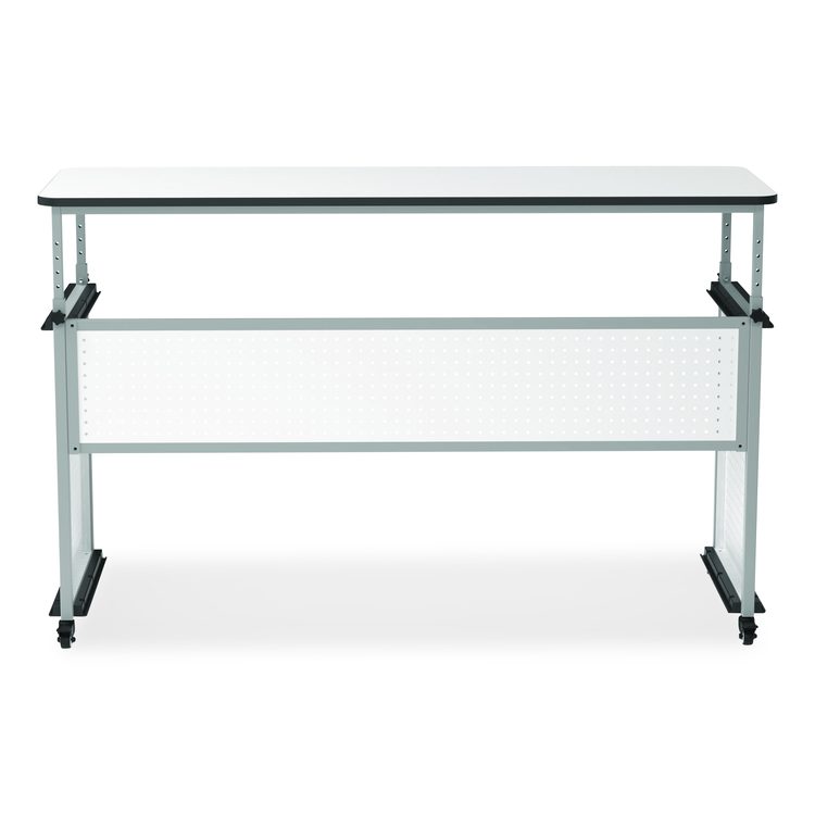 Modular Teacher's Desk, 60.25 x 21 x 32 to 38, White