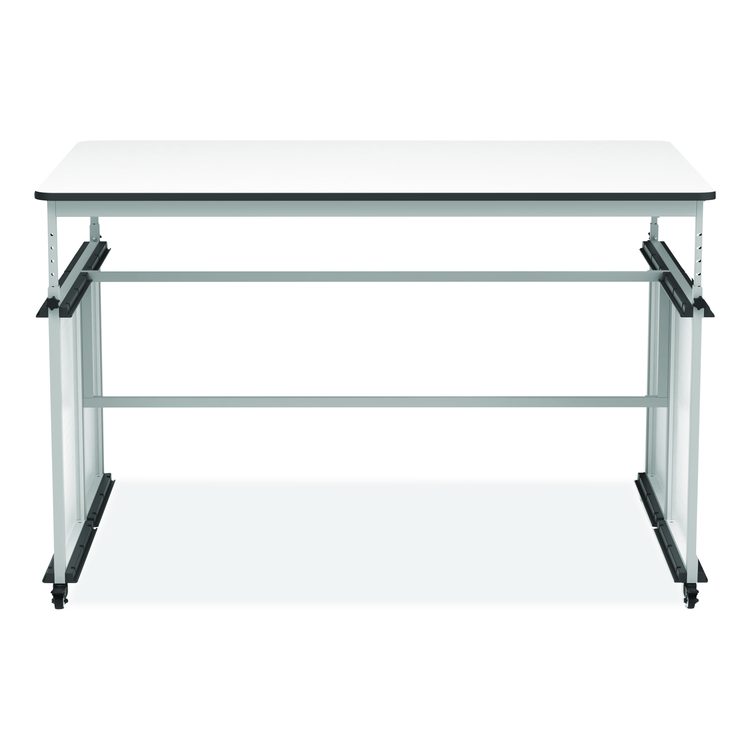 MBS Classroom Science Lab Makerspace Table, Rectangular, 60.25 x 39.25 x 38, White Top, Gray Base/Legs