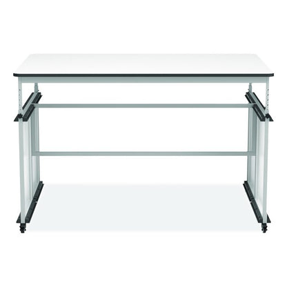 MBS Classroom Science Lab Makerspace Table, Rectangular, 60.25 x 39.25 x 38, White Top, Gray Base/Legs