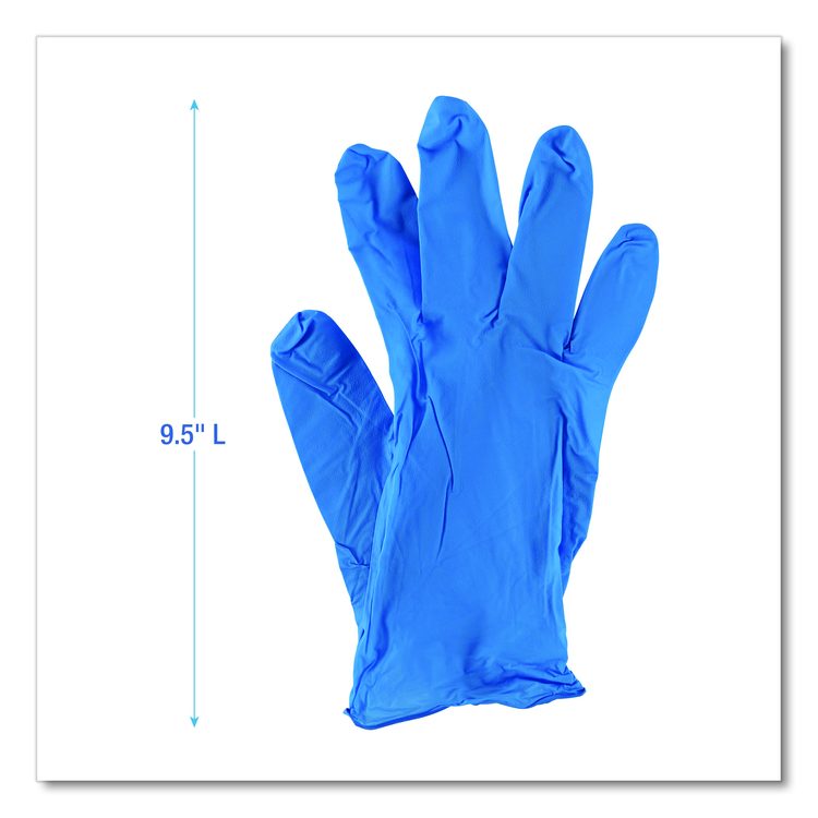 Blue Disposable Nitrile Gloves, 370 Series, Powder-Free, Small, 3 mil Thick, 9.5" Long, Blue, 100/Box, 10 Boxes/Carton