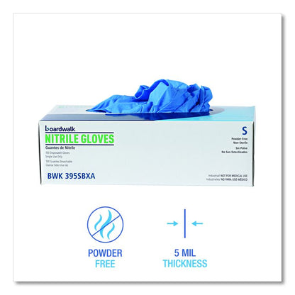 Blue Disposable Nitrile Gloves, 370 Series, Powder-Free, Small, 3 mil Thick, 9.5" Long, Blue, 100/Box, 10 Boxes/Carton