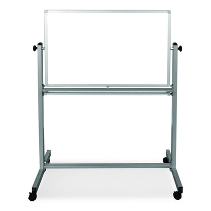 Mobile Magnetic Whiteboard, 36" x 24", White Surface, Silver Aluminum Frame