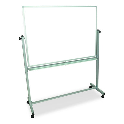 Mobile Magnetic Whiteboard, 48" x 36", White Surface, Silver Aluminum Frame
