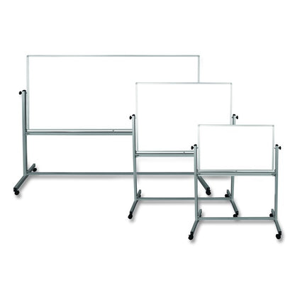 Mobile Magnetic Whiteboard, 60" x 40", White Surface, Silver Aluminum Frame