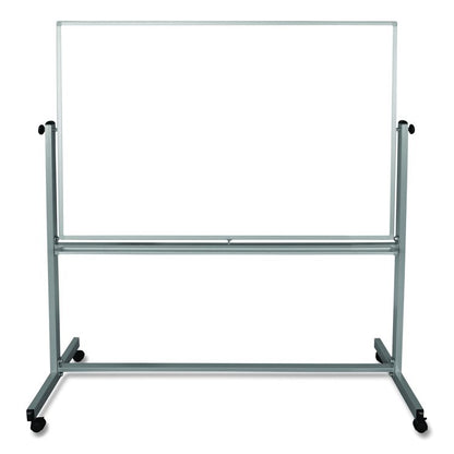 Mobile Magnetic Whiteboard, 60" x 40", White Surface, Silver Aluminum Frame