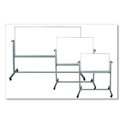 Mobile Magnetic Whiteboard, 72" x 40", White Surface, Silver Aluminum Frame