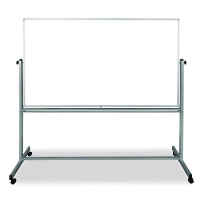 Mobile Magnetic Whiteboard, 72" x 40", White Surface, Silver Aluminum Frame