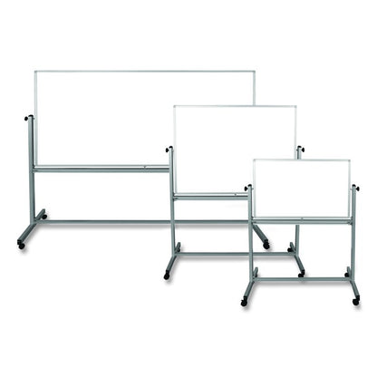 Mobile Magnetic Whiteboard, 96" x 40", White Surface, Silver Aluminum Frame