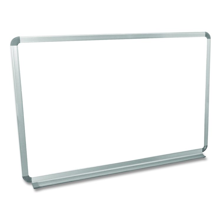 Wall-Mounted Magnetic Whiteboard, 36" x 24", White Surface, Silver Aluminum Frame