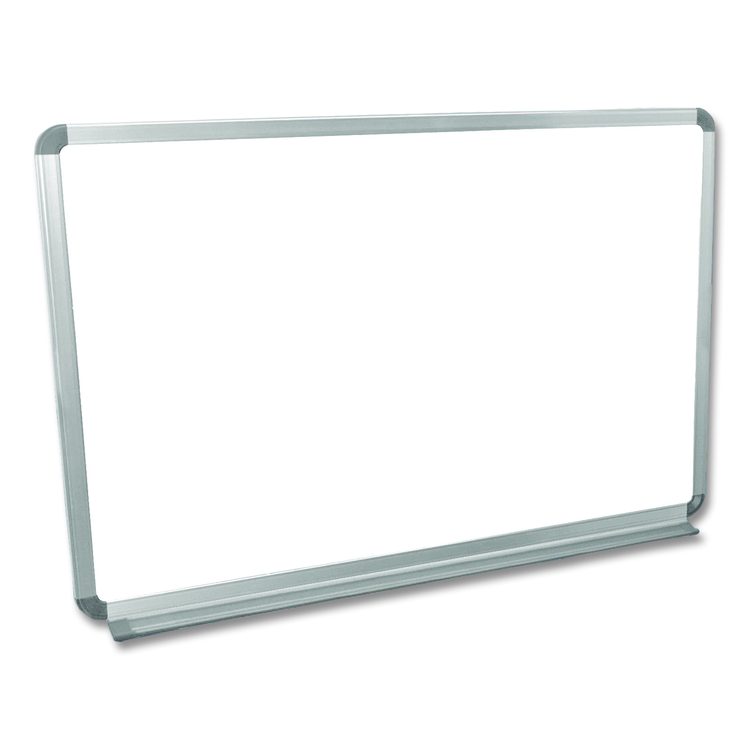 Wall-Mounted Magnetic Whiteboard, 36" x 24", White Surface, Silver Aluminum Frame