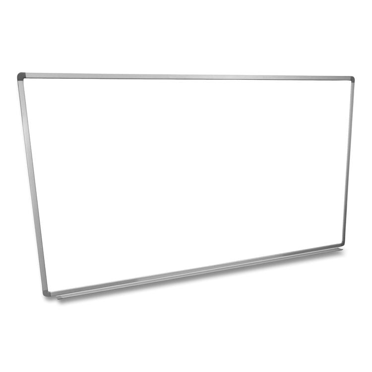 Wall-Mounted Magnetic Whiteboard, 72" x 40", White Surface, Silver Aluminum Frame