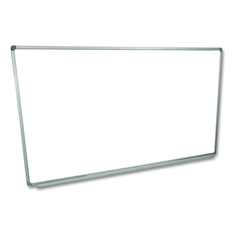 Wall-Mounted Magnetic Whiteboard, 72" x 40", White Surface, Silver Aluminum Frame
