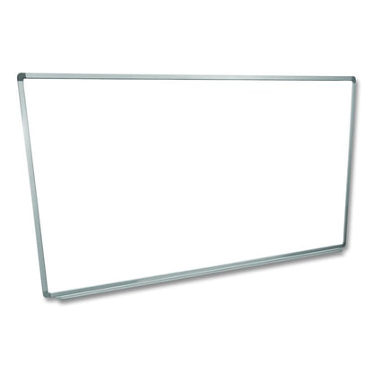 Wall-Mounted Magnetic Whiteboard, 72" x 40", White Surface, Silver Aluminum Frame