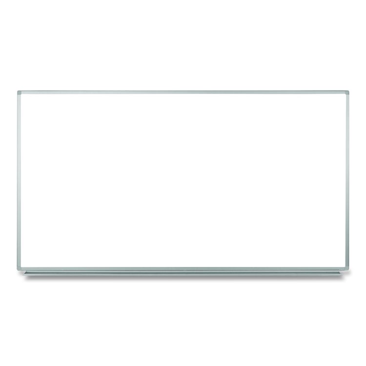 Wall-Mounted Magnetic Whiteboard, 72" x 40", White Surface, Silver Aluminum Frame