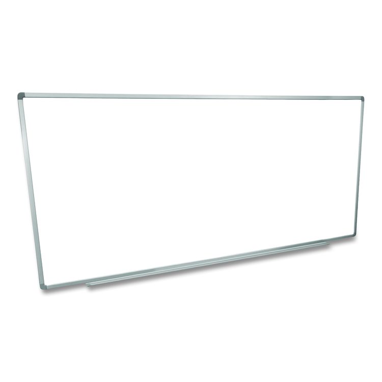 Wall-Mounted Magnetic Whiteboard, 96" x 40", White Surface, Silver Aluminum Frame