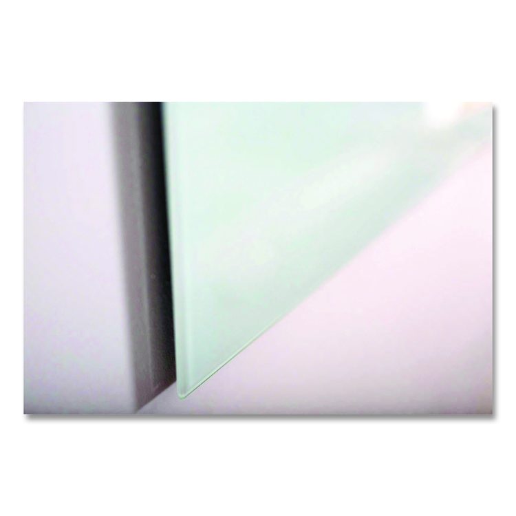 Magnetic Wall-Mounted Glass Board, 96" x 48", White Surface, Frameless