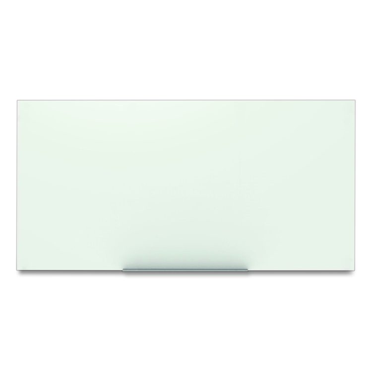 Magnetic Wall-Mounted Glass Board, 96" x 48", White Surface, Frameless