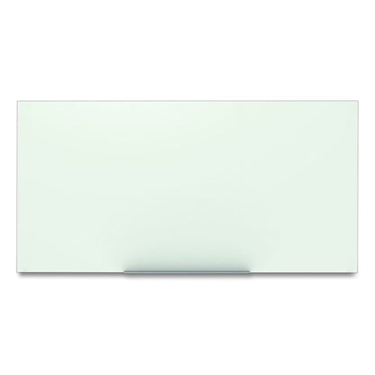 Magnetic Wall-Mounted Glass Board, 96" x 48", White Surface, Frameless