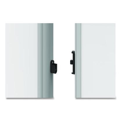 Mobile Collaboration Station Whiteboard with 4 Attachable Marker Boards, 40.4" x 48.6", White Surface, Silver Aluminum Frame