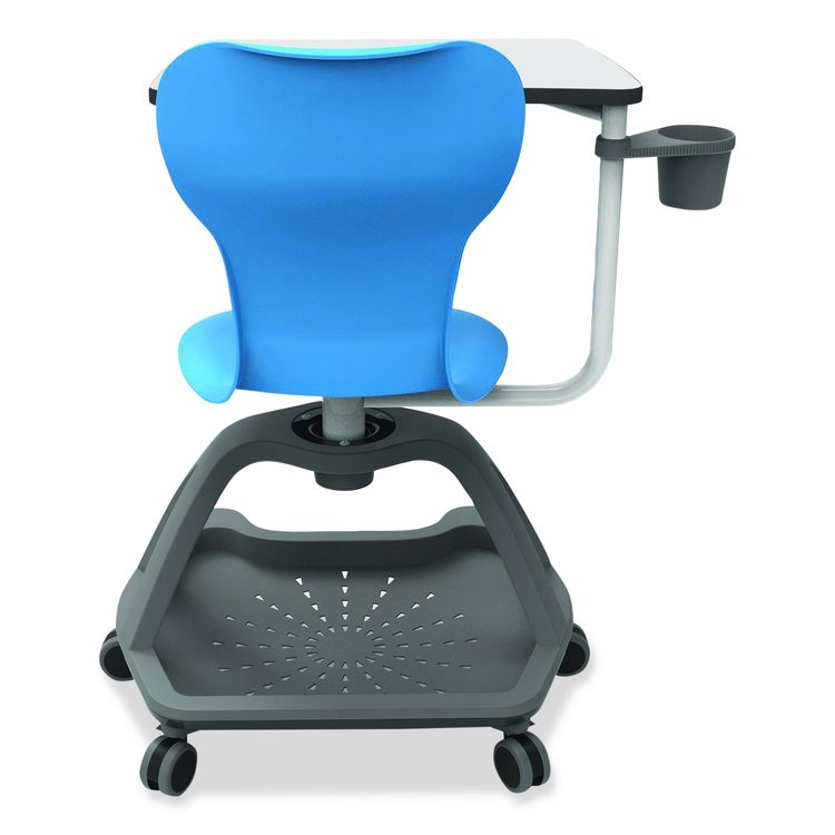 Classroom Series All-In-One Student Desk and Chair, Supports Up to 330 lb, 19" Seat Height, Blue Seat/Back, Gray Base