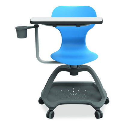 Classroom Series All-In-One Student Desk and Chair, Supports Up to 330 lb, 19" Seat Height, Blue Seat/Back, Gray Base