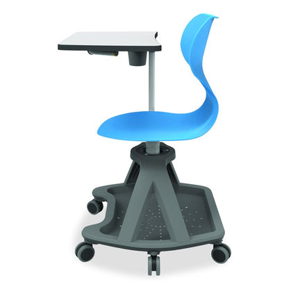 Classroom Series All-In-One Student Desk and Chair, Supports Up to 330 lb, 19" Seat Height, Blue Seat/Back, Gray Base