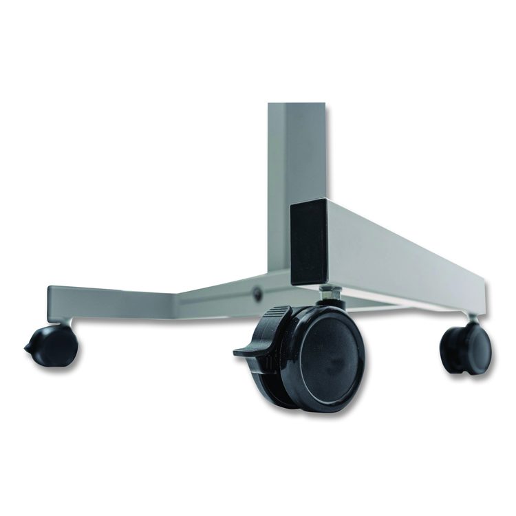 Sit Stand Student Desk with Crank Handle, 27.5 x 19.5 x 26.25 to 42, White/Gray
