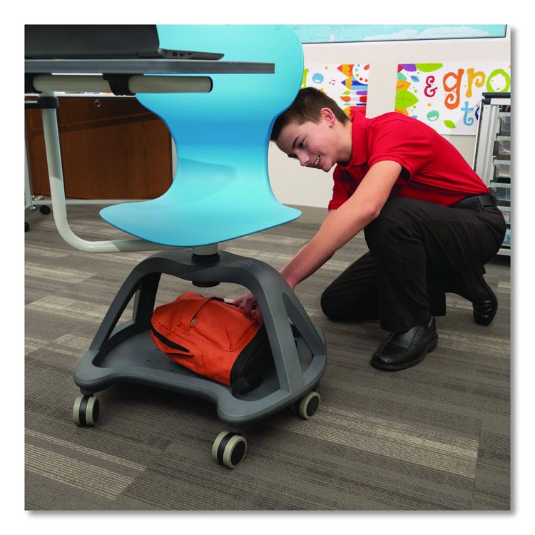Classroom Series All-In-One Student Desk and Chair, Supports Up to 330 lb, 19" Seat Height, Blue Seat/Back, Gray Base