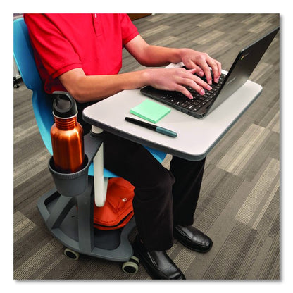Classroom Series All-In-One Student Desk and Chair, Supports Up to 330 lb, 19" Seat Height, Blue Seat/Back, Gray Base