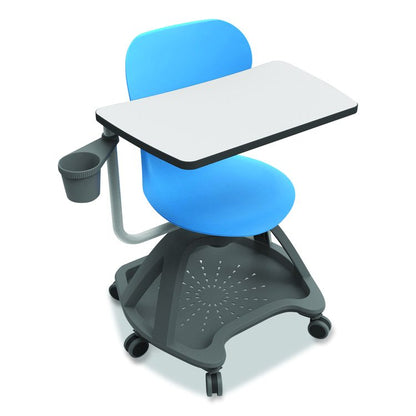 Classroom Series All-In-One Student Desk and Chair, Supports Up to 330 lb, 19" Seat Height, Blue Seat/Back, Gray Base