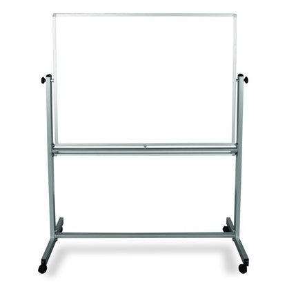 Mobile Magnetic Whiteboard, 48" x 36", White Surface, Silver Aluminum Frame