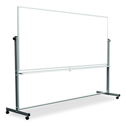 Mobile Magnetic Whiteboard, 96" x 40", White Surface, Silver Aluminum Frame