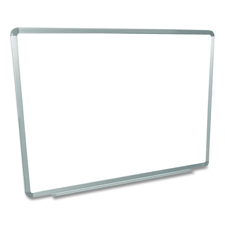 Wall-Mounted Magnetic Whiteboard, 48" x 36", White Surface, Silver Aluminum Frame