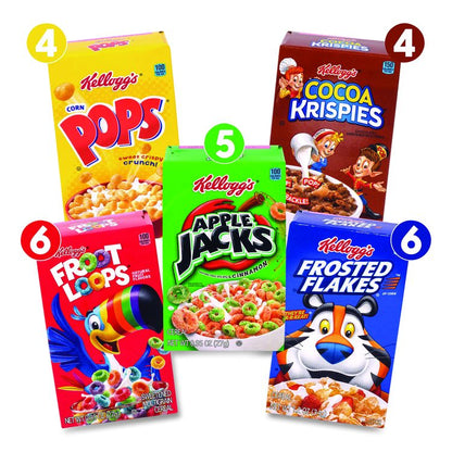 Cereal Assortment Pack, Assorted Flavors, Single Serve Box, 25/Carton