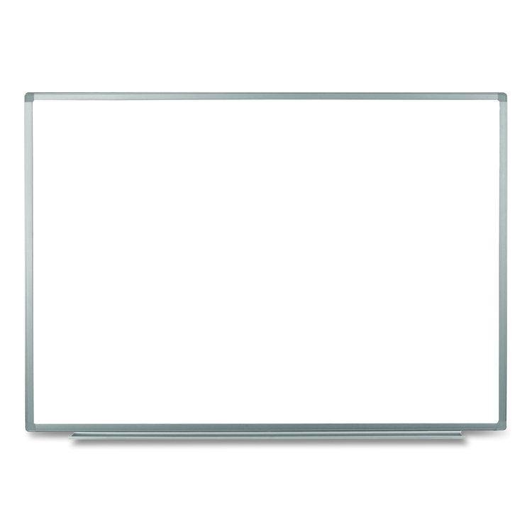 Wall-Mounted Magnetic Whiteboard, 48" x 36", White Surface, Silver Aluminum Frame