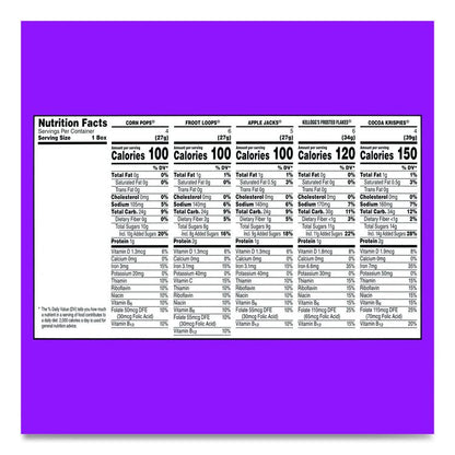 Cereal Assortment Pack, Assorted Flavors, Single Serve Box, 25/Carton