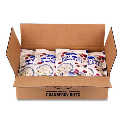 Greek Yogurt Dipped Cranberry Bites, Cranberry/Yogurt, 5 oz Bag, 12/Carton