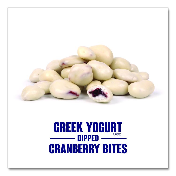 Greek Yogurt Dipped Cranberry Bites, Cranberry/Yogurt, 5 oz Bag, 12/Carton