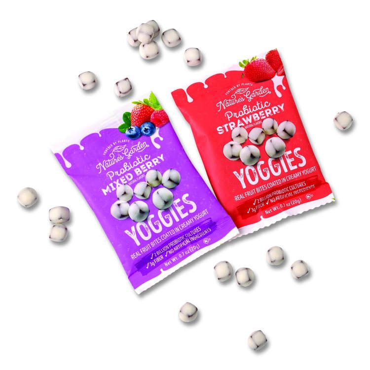 Probiotic Yoggies Variety Snack Pack, Assorted Flavors, 0.7 oz Bag, 30/Carton