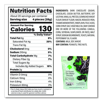 Thin Mints Pretzels, Mint Chocolate, 20 oz Bag