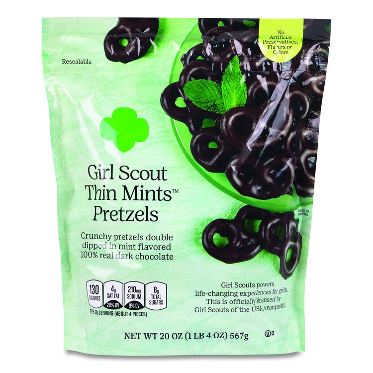 Thin Mints Pretzels, Mint Chocolate, 20 oz Bag