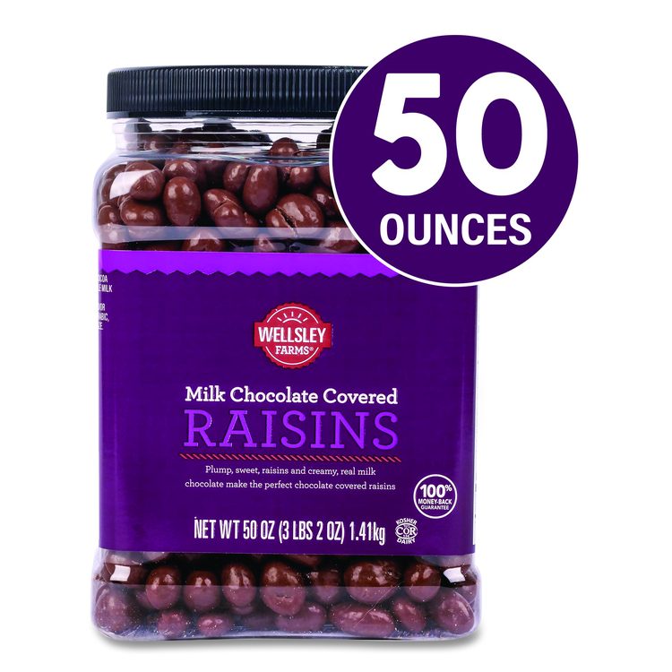 Milk Chocolate Covered Raisins, 50 oz Jar
