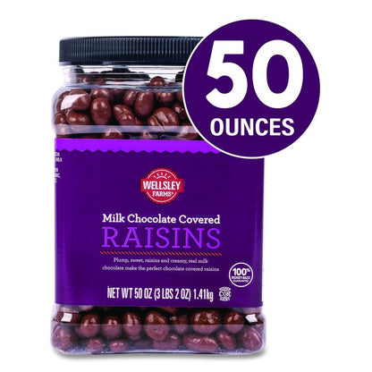 Milk Chocolate Covered Raisins, 50 oz Jar