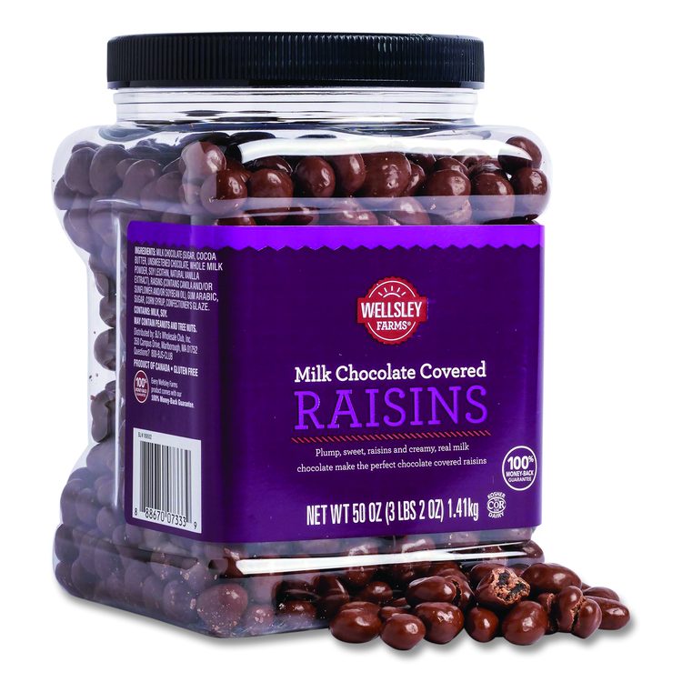 Milk Chocolate Covered Raisins, 50 oz Jar
