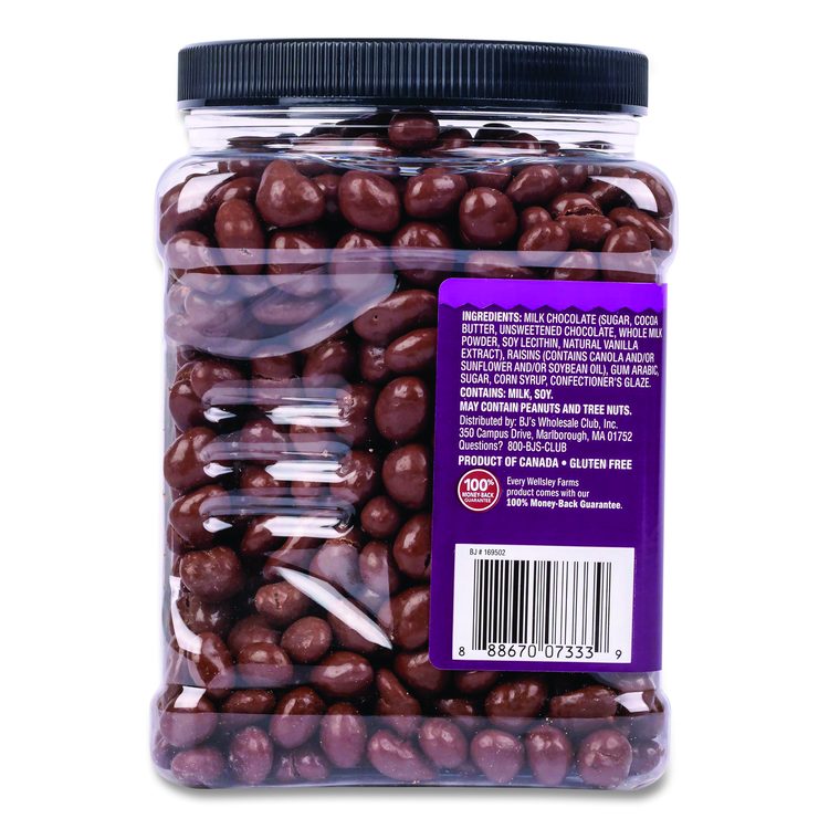 Milk Chocolate Covered Raisins, 50 oz Jar