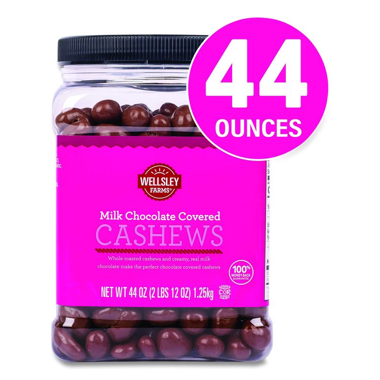 Milk Chocolate Covered Cashews, 44 oz Jar