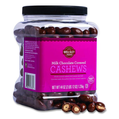 Milk Chocolate Covered Cashews, 44 oz Jar