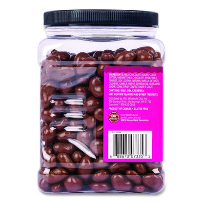 Milk Chocolate Covered Cashews, 44 oz Jar