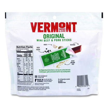 Original Flavor Mini Snack Sticks, Beef, 0.5 oz Individually Wrapped, 20/Carton
