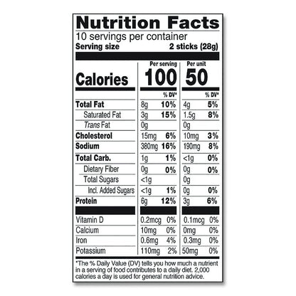 Original Flavor Mini Snack Sticks, Beef, 0.5 oz Individually Wrapped, 20/Carton